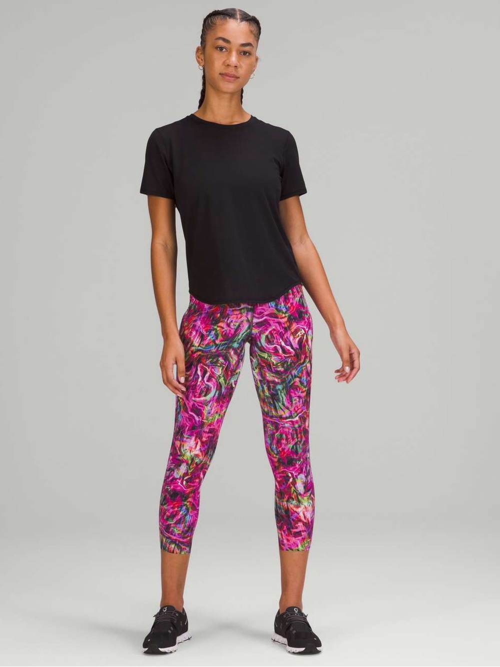 lululemon athletica Pink Multi Floral-Print Crop Leggings